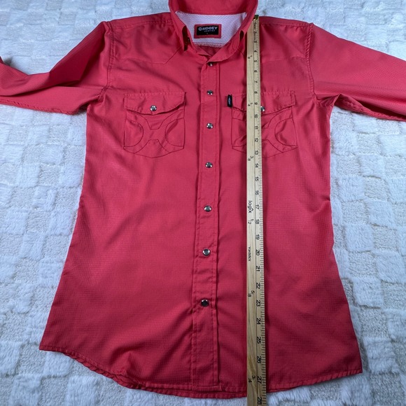 HOOEY HABITAT Men's Western Snap Button Long Sleeve‎ Shirt Size S Red - Picture 4 of 16